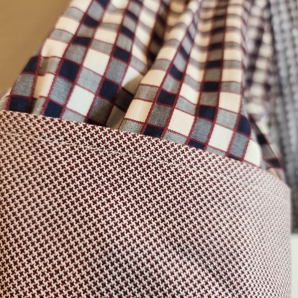 Johnston & Murphy Flip Cuff Long Sleeve Button Up Shirt Red White Blue Plaid XL - Picture 2 of 16
